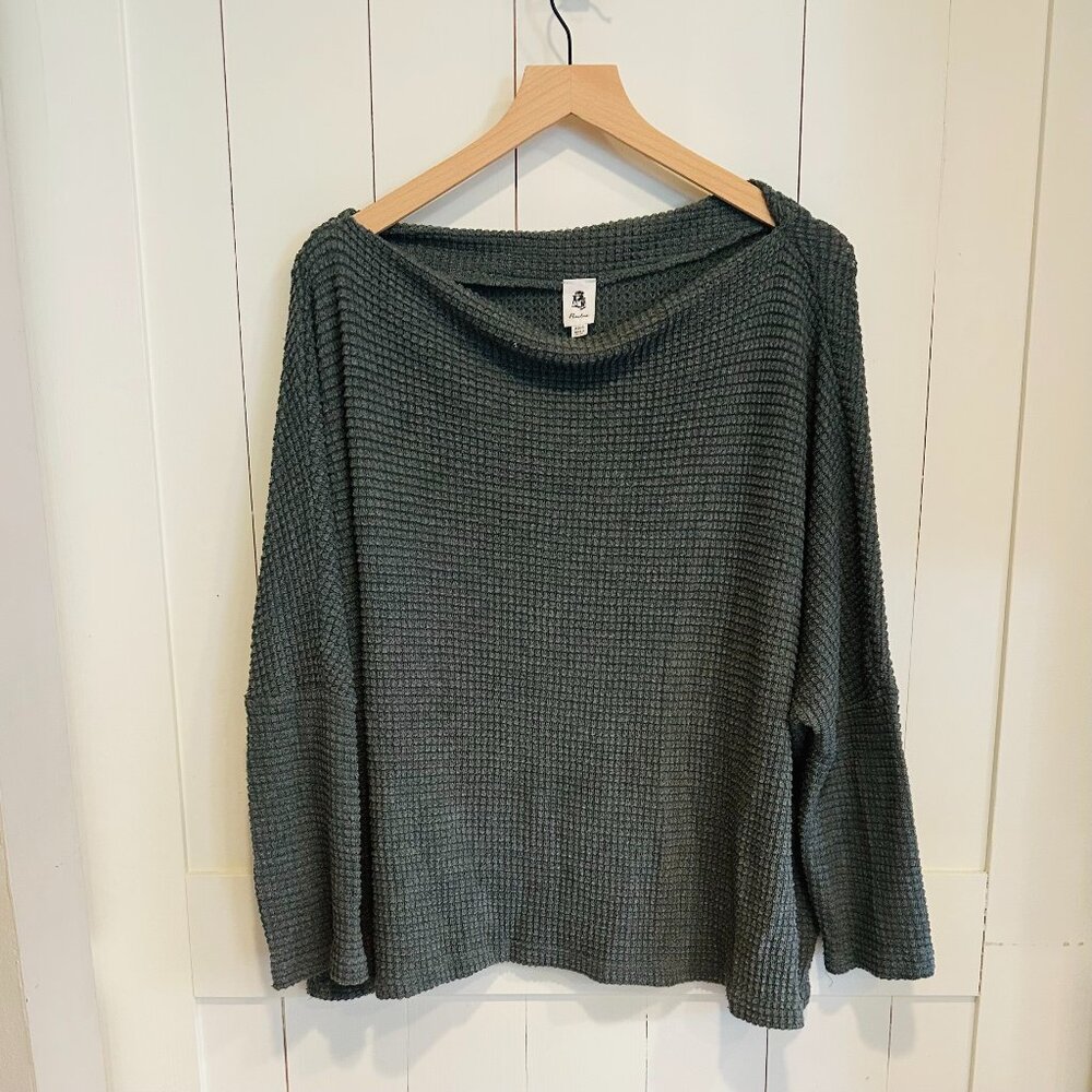 Flawless Waffle Knit Long Sleeve Top XS/S Soft Cozy Stretch